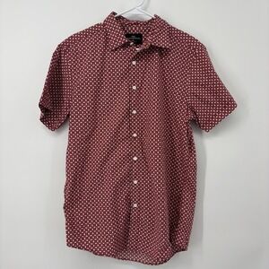 Rodd & Gunn Polo Shirt Button Front Men's Size Medium Sport Fit Geometric Red
